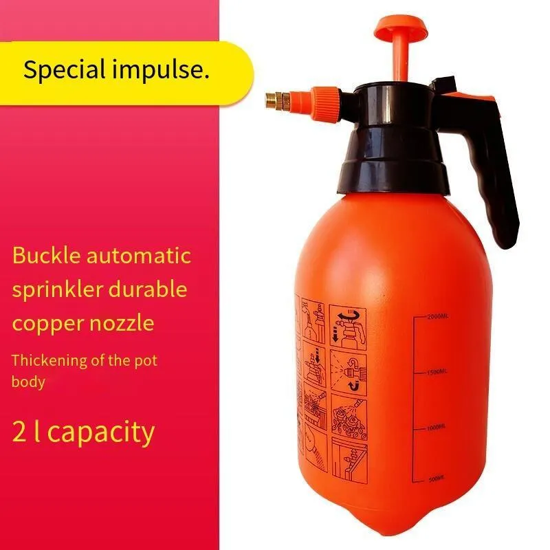 10 Pcs Watering Pot Air Pressure Sterilizing Alcohol Special High Pressure Sprayer Horticultural Watering Kettle Bottle 2L Air Pressure Watering Pot Orange Belt Buckle