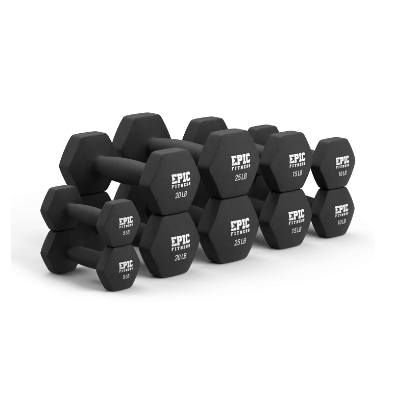 150-Pound Neoprene Dumbbell Set with A-Frame Rack