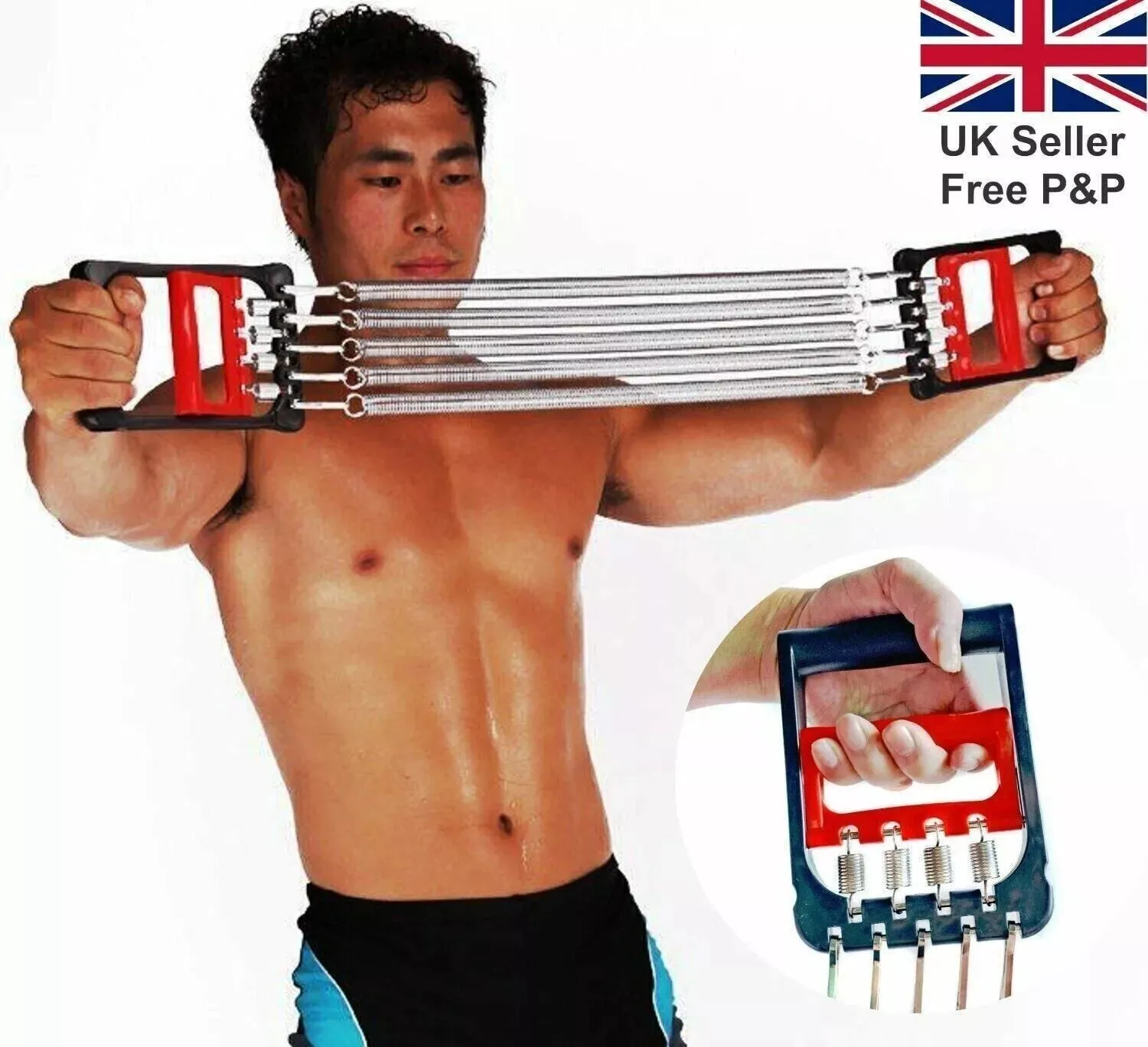 5 Spring Chest Expander 3 In 1 Pull Stretcher Gym Muscle Training Exerciser 30kg