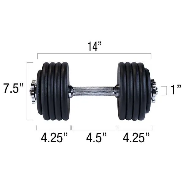 50lb Adjustable Dumbbell Set BSTADBPR