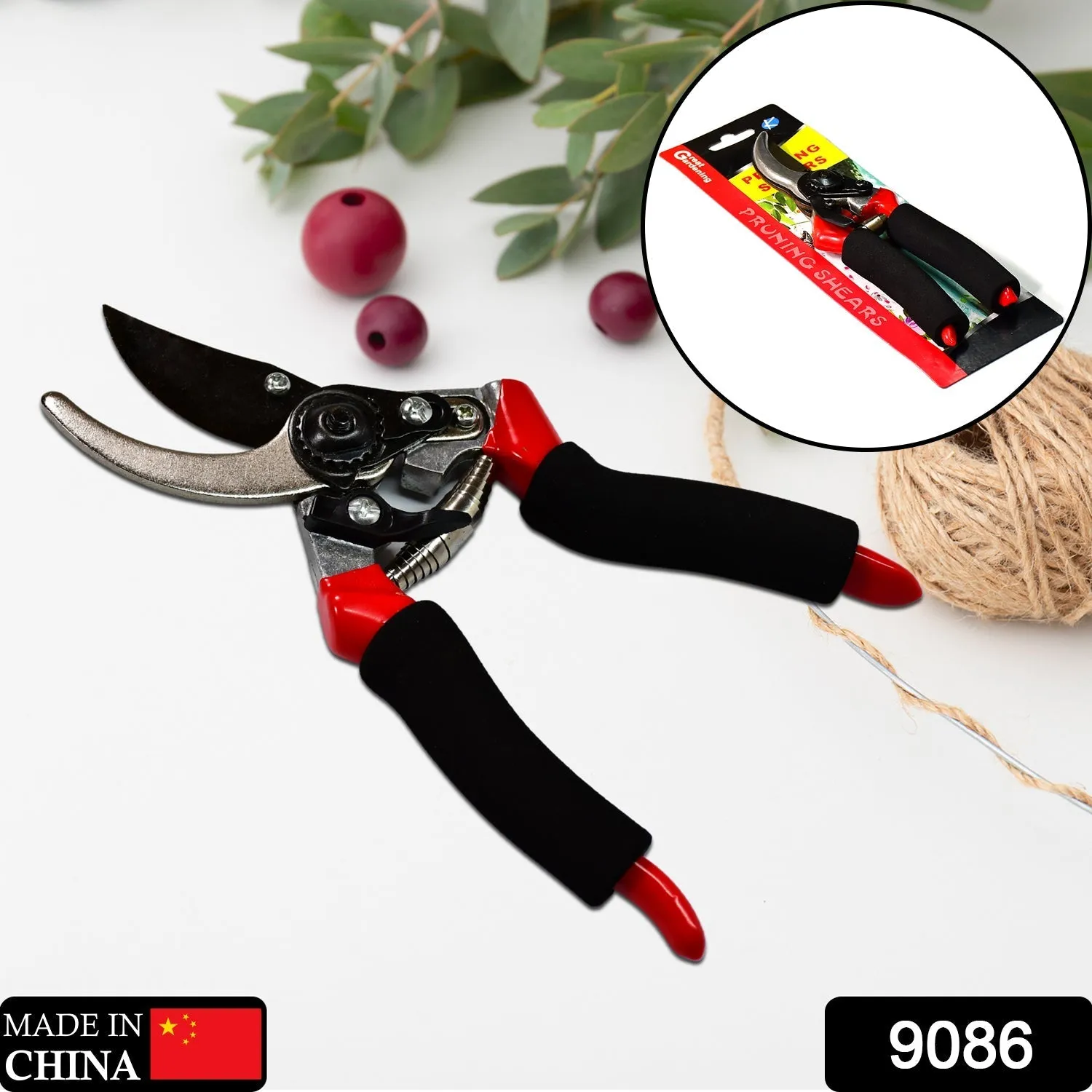 9086 RED GARDEN SHEARS SHARP CUTTER PRUNERS SCISSOR, PRUNER.