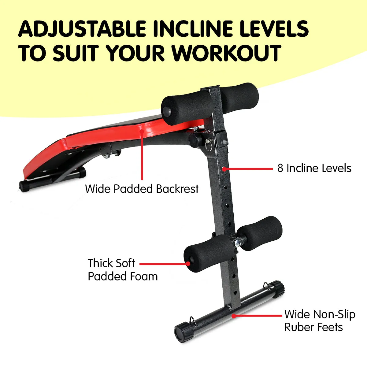 Adjustable Incline Sit-Up Bench with Resistance Bands - PowerTrain