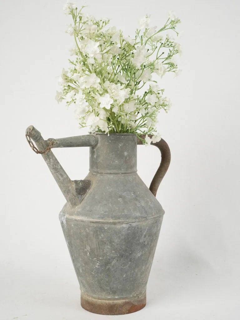 Antique French copper watering can w/ stopper 12½"