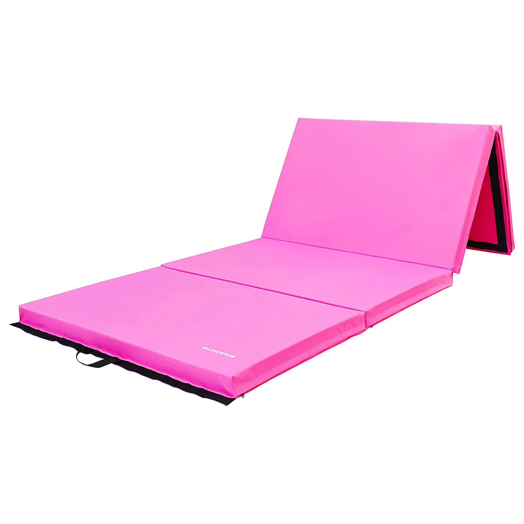 BalanceFrom Fitness 10ft x 4ft All Purpose Folding 4-Panel Exercise Mat, Pink