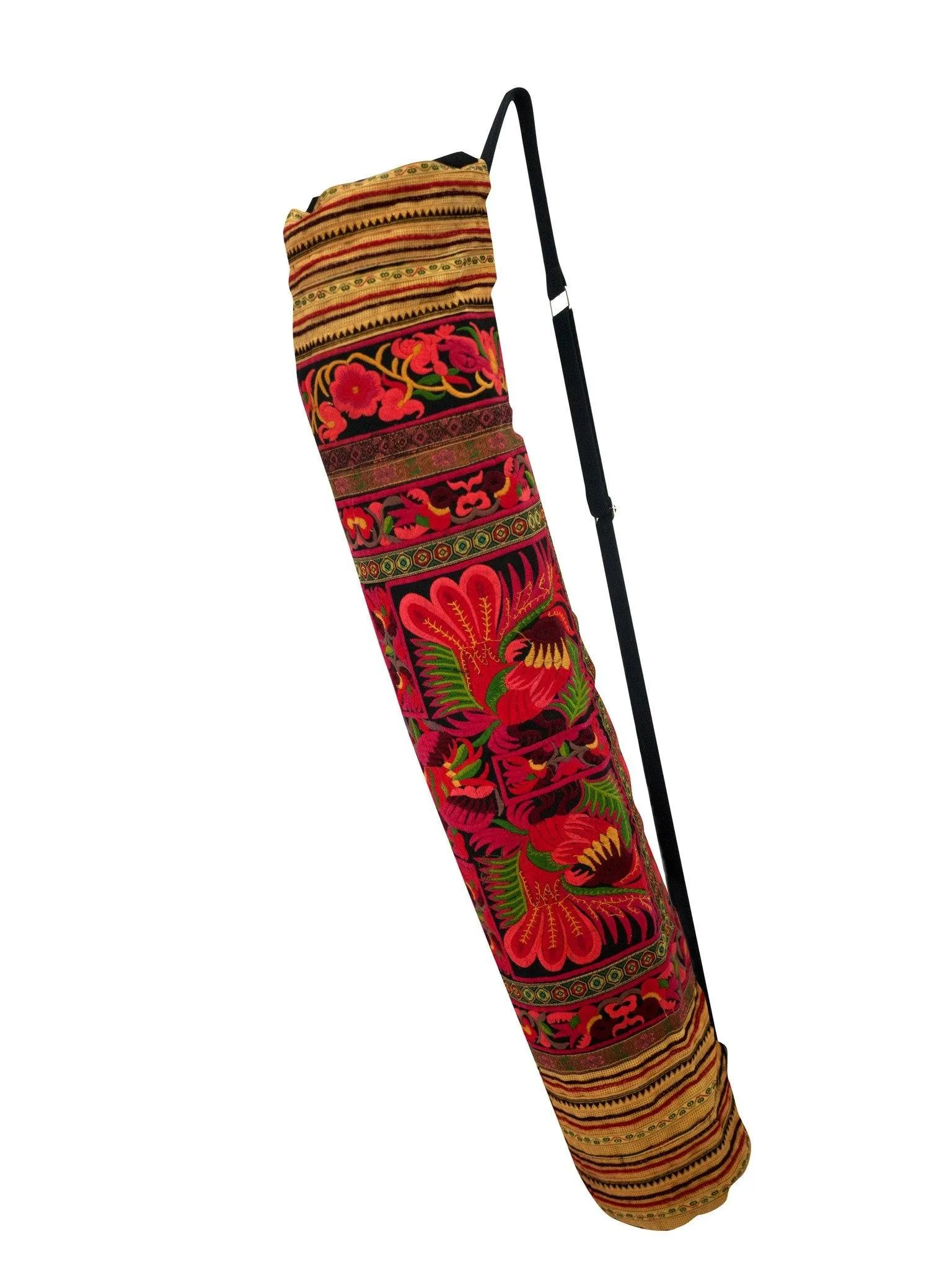 Bohemian Yoga Mat Bag Carrier Embroidered Hill tribe ethnic G