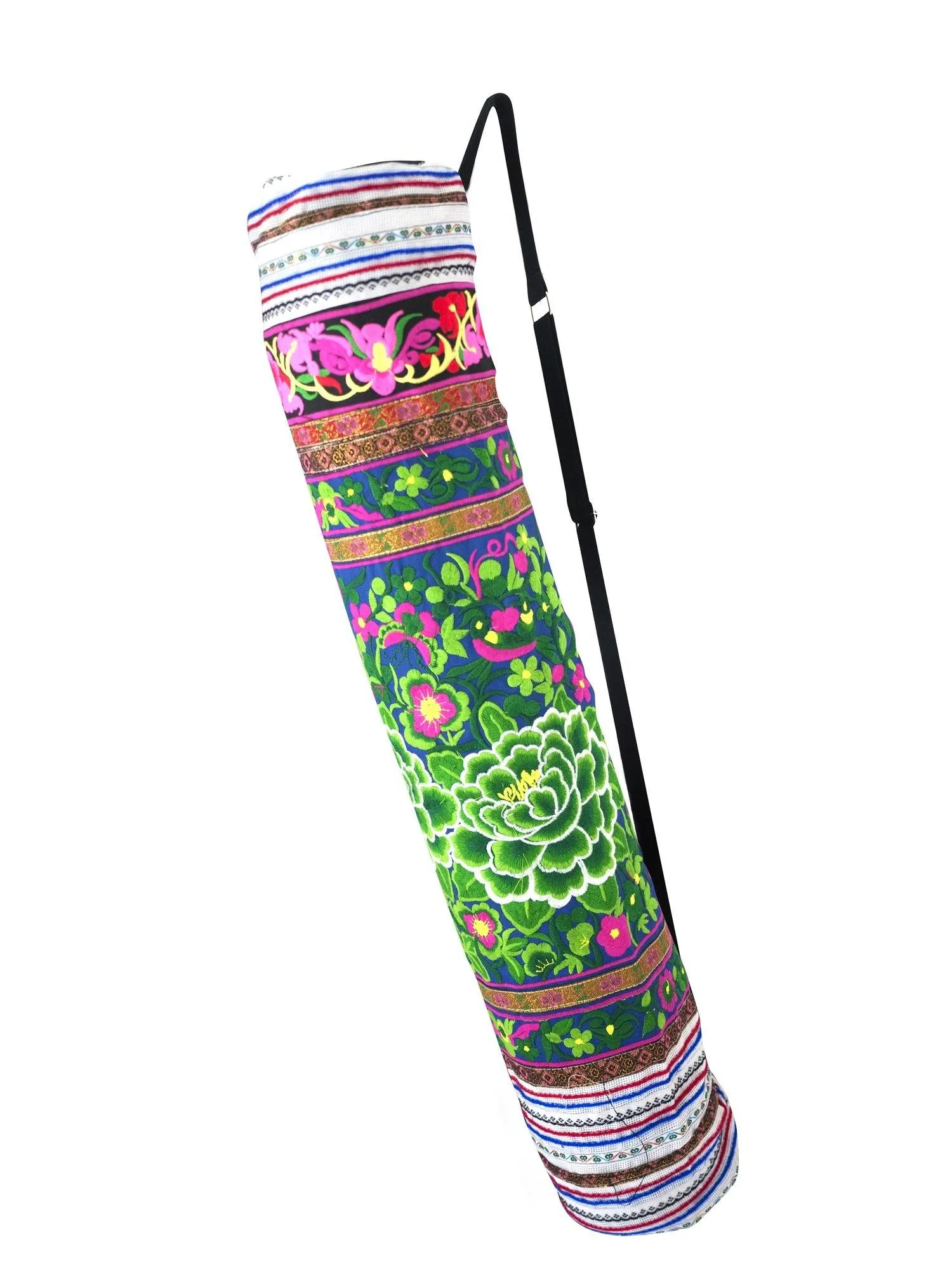 Bohemian Yoga Mat Bag Carrier Embroidered Hill tribe ethnic G