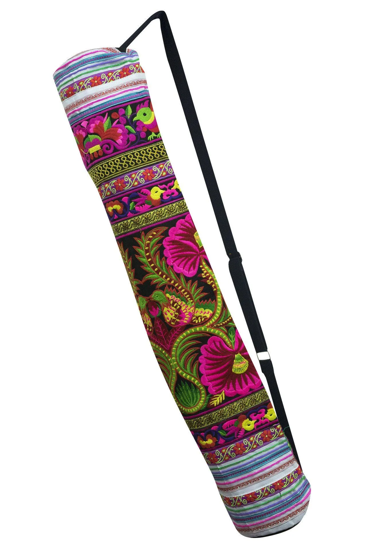 Bohemian Yoga Mat Bag Carrier Embroidered Hill tribe ethnic G