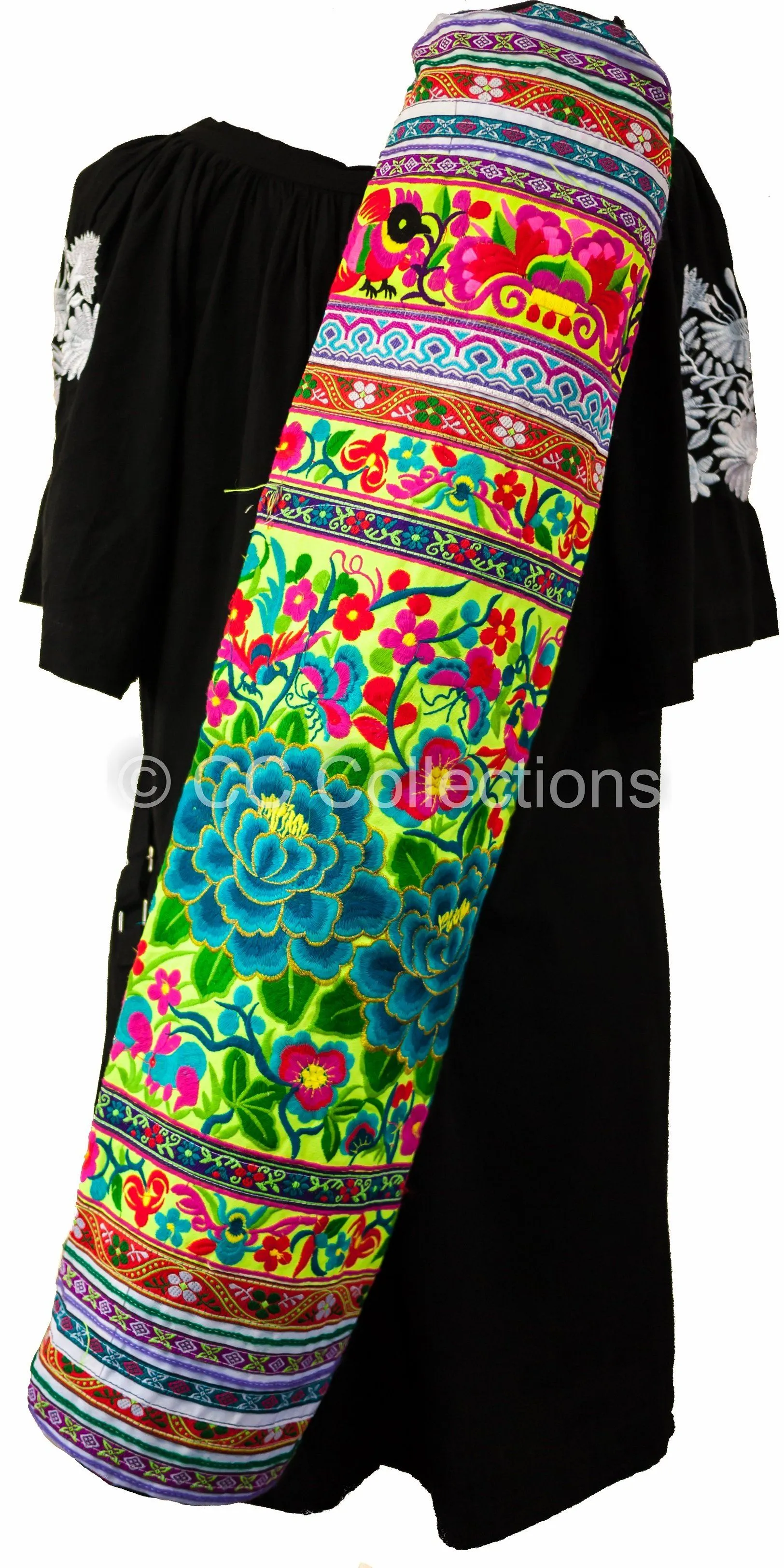 Bohemian Yoga Mat Bag Carrier Embroidered Hill tribe ethnic G