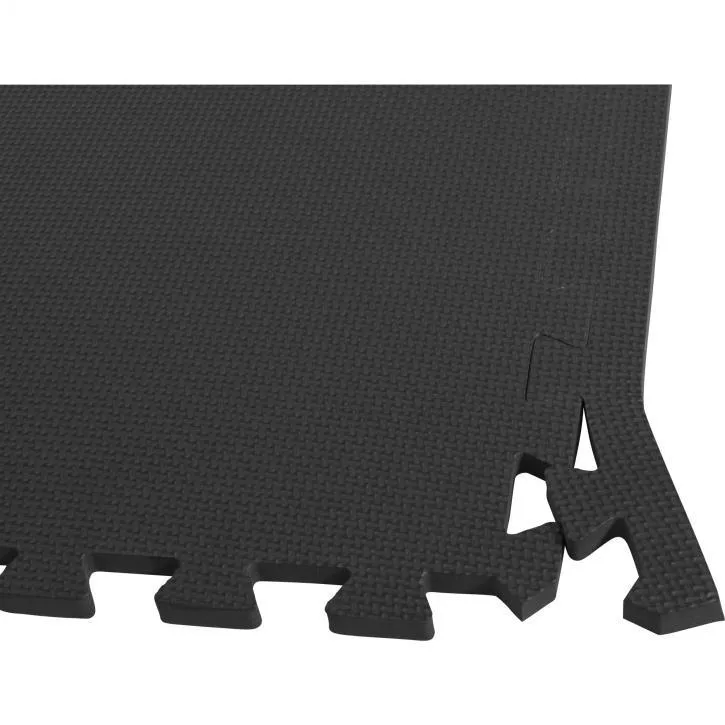 Floor Mat Set - 6 Mats 12 Edges - Black