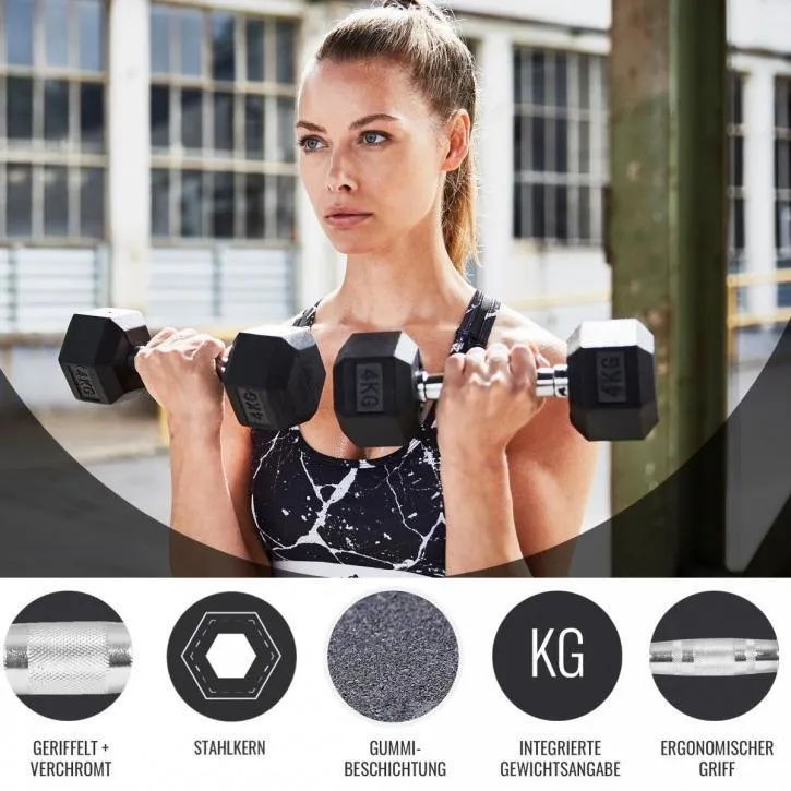 Hex Rubber Dumbbell 25KG