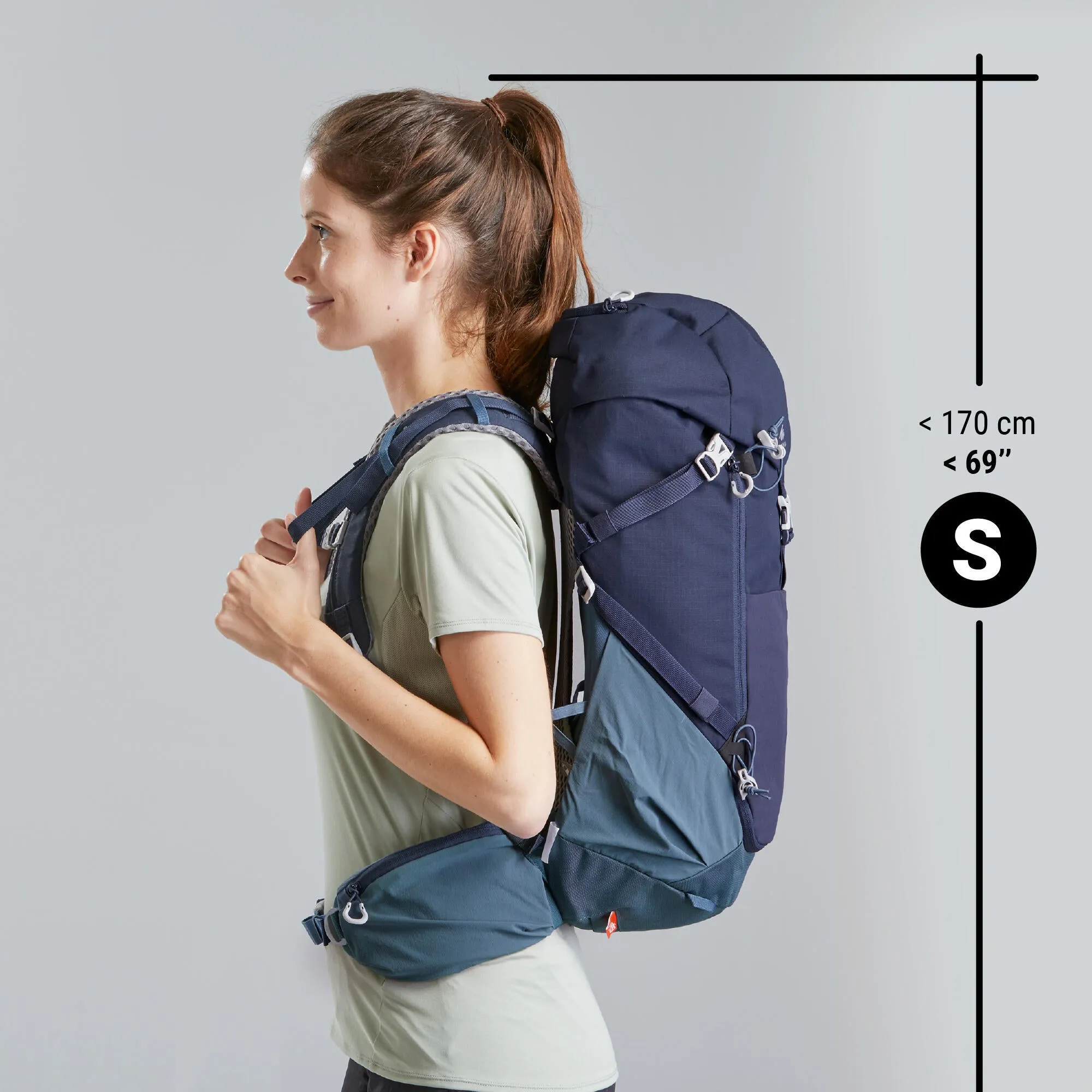 Hiking backpack 30 l Quechua MH500, dark blue/gray