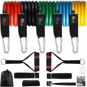 JupiterGear 13pce Resistance Bands Set Exercise Bands with Protective Sleeve