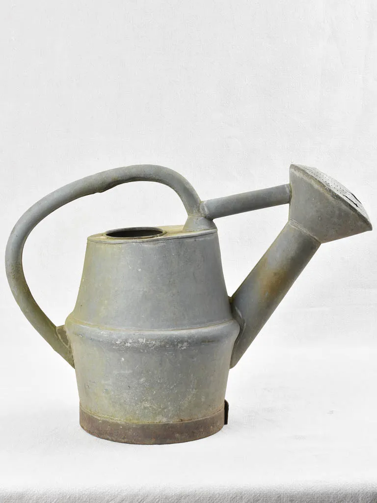 Large antique French watering can - zinc