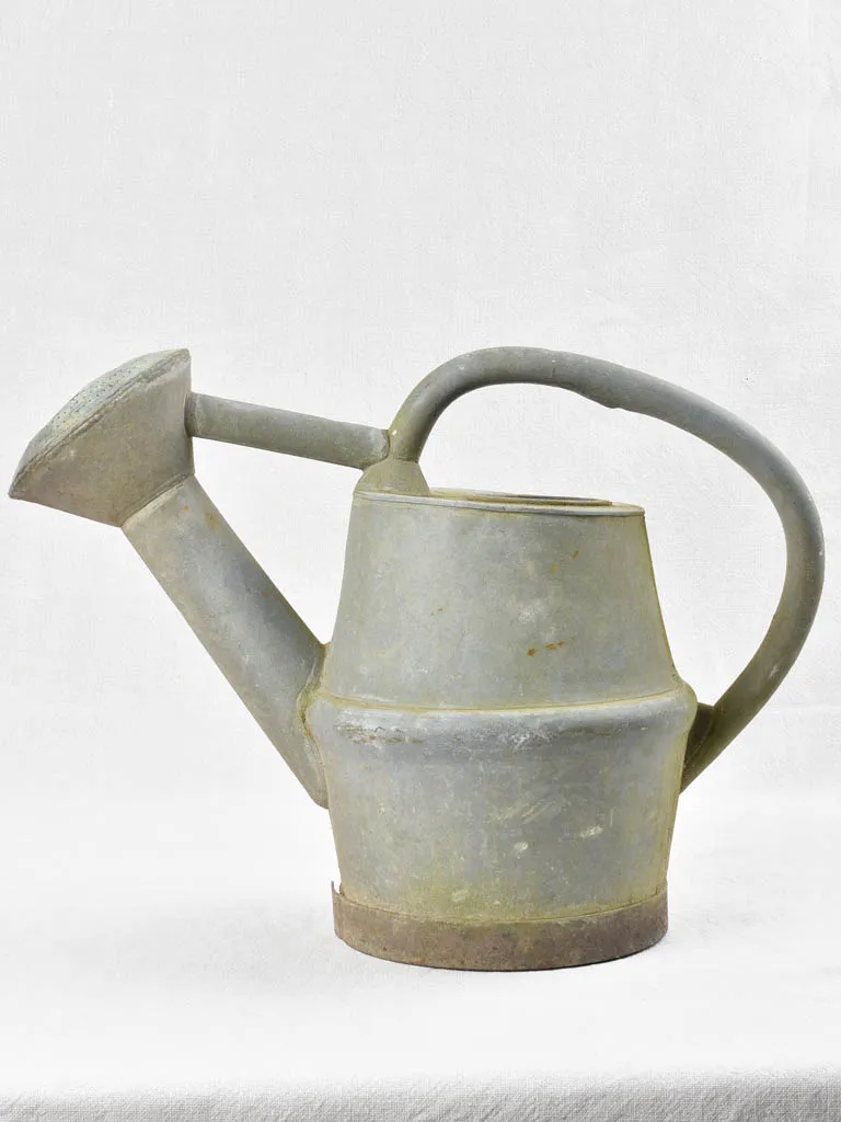 Large antique French watering can - zinc