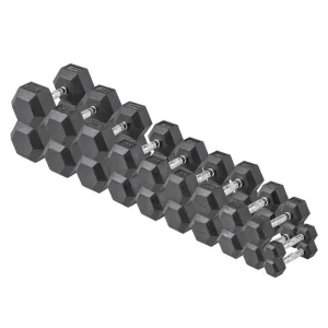 Lifeline Hex Rubber Dumbbell Fitness Training Weight Set