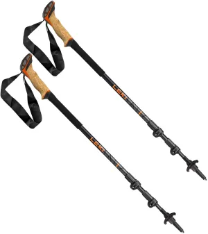 Makalu Lite Cork Trekking Poles – Leki Pair, Black