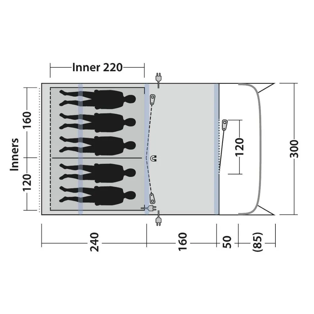 Outwell Sunhill 5 Air Tent - 5 Man Inflatable Tent