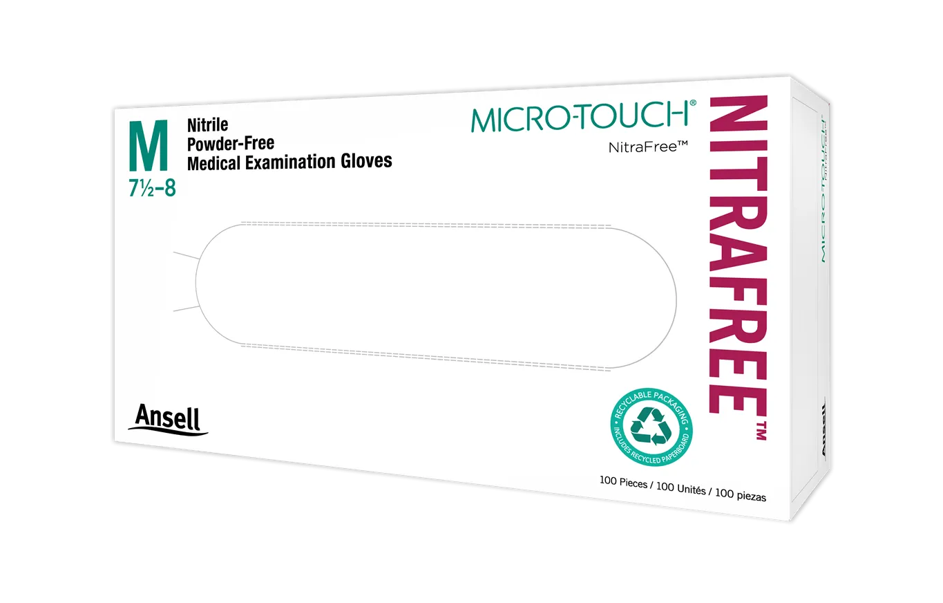 Pink Nitrile Gloves, Ansell Micro-Touch Disposable Exam Gloves 100/Box