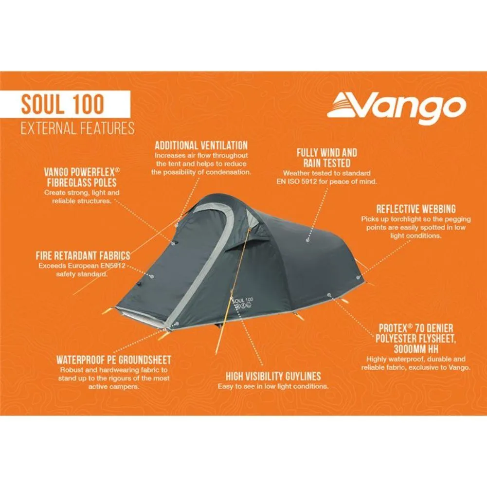 Vango Soul 100 - 1-Man Tunnel Tent (Deep Blue)