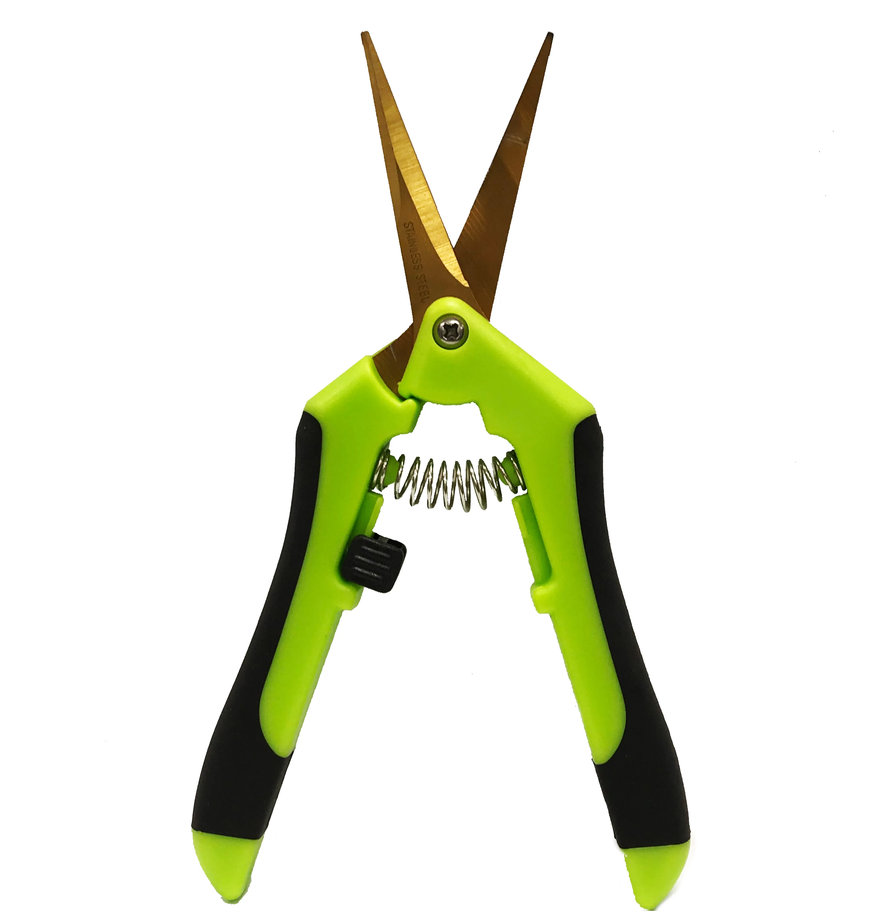 Viagrow Non Soft Grip Micro-Tip Pruning Snip Anti Resin Stick Shears, Curved