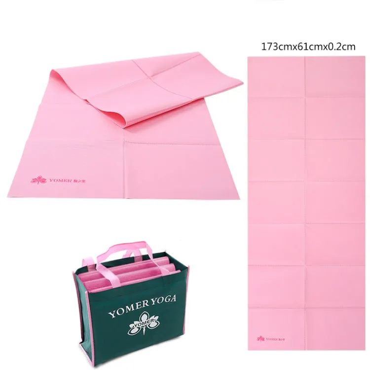 YM15C Portable Travel Thick Fold Yoga Pad Student Nnap Mat, Thickness: 2mm (Pink)