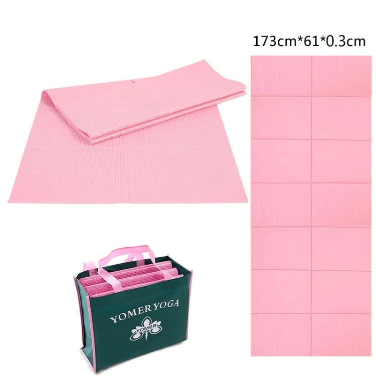 YM15C Portable Travel Thick Fold Yoga Pad Student Nnap Mat, Thickness: 3mm (Pink)