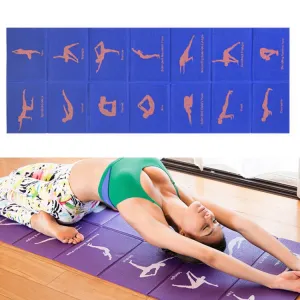 YM15C Portable Travel Thick Fold Yoga Pad Student Nnap Mat, Thickness: 8mm (Blue Print)