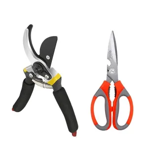 Your Brand Gardening Combo - Premium Flower Cutter (Hedge Shears) & Household/Garden Scissor